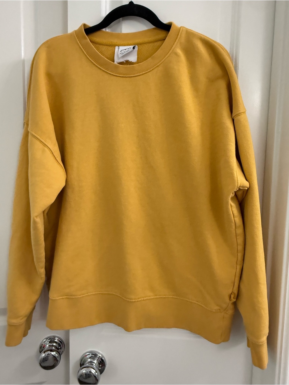 Zara Basic Classic Crewneck Sweater - Mustard Fall Vibes